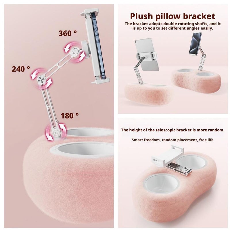 Sofa Plush Tablet Stand Pillow, Compatible With 4"-11" Phone/tablet, 180° Adjustable Rotating Pillow Stand Phone Holder for Bed,sofa,beside, for Reading, Relaxation, Watching (Blue) - Image 5